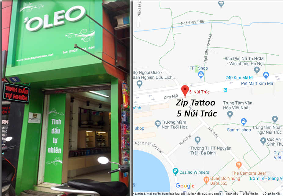 Cửa hàng kem che hình xăm Zip Tattoo Hà Nội